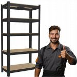 Tvujregal Kovový Economy 180 x 90 x 30 cm 5 polic lakovaný černý – Hledejceny.cz