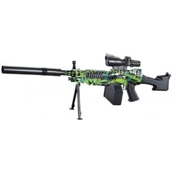 Sunny Blaster M249, kulomet na vodní gelové kuličky s příslušenstvím, zelená M249-green