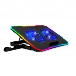 EVOLVEO CoolPro, chladící podložka pod notebook, 2x ventilátor, RGB podsvícení, černá – Hledejceny.cz