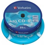 Verbatim CD-R 700MB 52x, AZO, spindle, 25ks (43432) – Zboží Živě