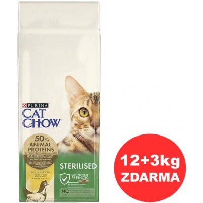 Cat Chow Sterilized kuře 12 kg