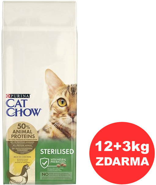 Cat Chow Sterilized kuře 12 kg