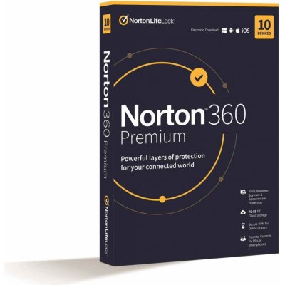 Norton 360 PREMIUM 75GB + VPN 1 lic. 10 lic. 2 roky (21435454) – Sleviste.cz