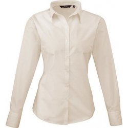 Premier Workwear dámská popelínová košile s dlouhým rukávem přírodní