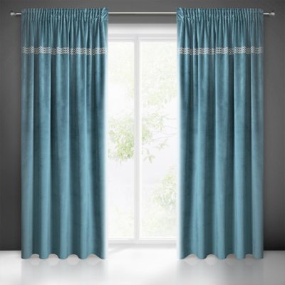 EUROFIRANY ZATEMŇOVACÍ ZÁVĚS NA PÁSCE JOVITA 140X270 CM TMAVĚTYRKYSOVÁ – Sleviste.cz