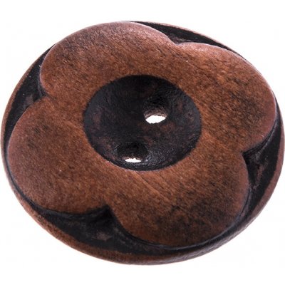 Knoflík 25 mm dřevěný květ – Zboží Dáma