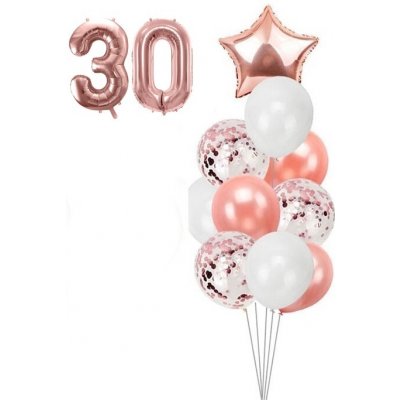 Balónkový set 30.narozeniny rosegold – Zboží Dáma