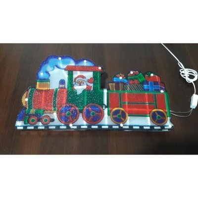Vánoční multikolor LED dekorace Santa a vláčkem 45 x 24 cm – Hledejceny.cz