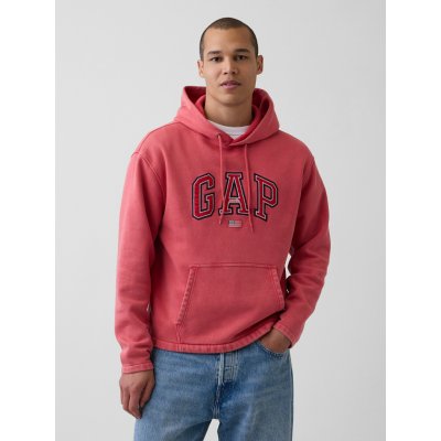 Gap Oversize mikina Americana VintageSoft unisex s logem Červená – Zboží Mobilmania