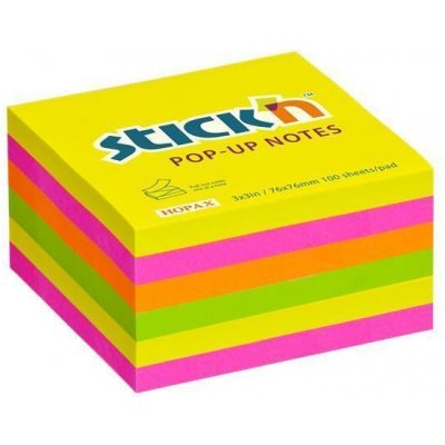 Stick´n Samolepící bloček Z, neonové barvy, 76x76 mm, 6x100 listů, STICK N 21848 ,balení 600 ks – Hledejceny.cz