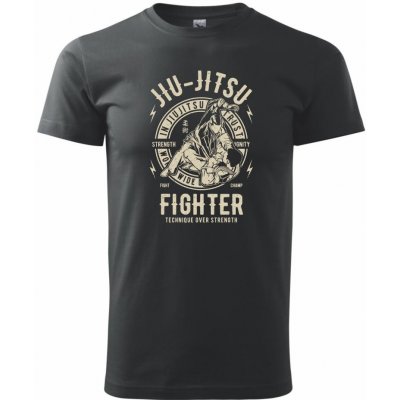 Heavy new Jiu Jitsu logo kulaté triko pánské černá