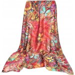 dámský hedvábný pestrobarevný šátek velký čtvercový 100% hedvábí slunečnice ptáci motýli – Hledejceny.cz
