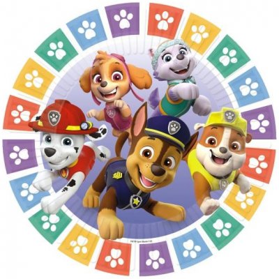 Papírový talíř na párty 23cm Paw Patrol Amscan – Zboží Mobilmania