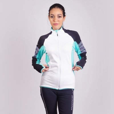 Progress Nora dámská funkční Tecnostretch mikina černá/bílá/mint – Zboží Dáma