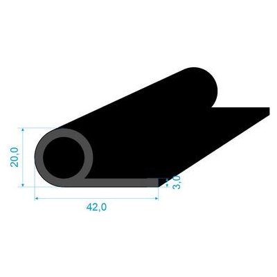0536115 Pryžový profil tvaru "P" s dutinkou, 42x20/3mm EPDM 70ShA | Zboží Auto