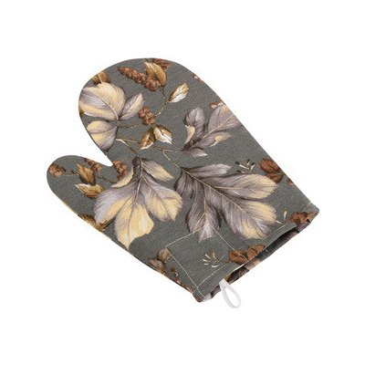 Bellatex Kuchyňská chňapka 28 x 18 cm Listí šedá béžová hnědá – Zboží Dáma