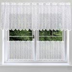 Forbyt žakarová vitrážová záclona 913965, geometrický vzor, s bordurou, bílá výška 40cm (v metráži) – Zboží Dáma