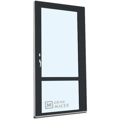 Kömmerling balkonové dveře 70 AD s příčkou OS pravé antracit/bílá 90 x 220 cm oboustranná klika + FAB + hliníkový práh – Hledejceny.cz