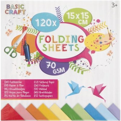 Creative Craft Group Papíry na origami15 x 15 cm 120 ks mix barev – Zbozi.Blesk.cz