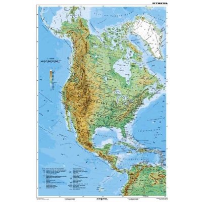 Severní a Střední Amerika geografická politická mapa A3 – Zbozi.Blesk.cz