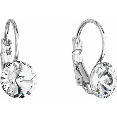 Swarovski Elements Rivoli vlepený krystal Dětské Ocelové náušnice visací bílé kulaté 51031.1 Crystal bílá čirá křišťálová – Hledejceny.cz