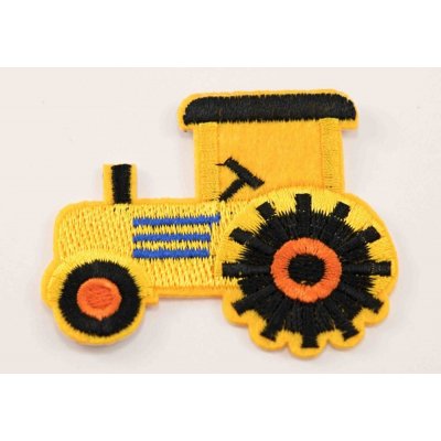 Nažehlovací záplata - Traktor 4,5 cm x 5,5 cm - VÍCE BAREVNÝCH VARIANT žlutá – Sleviste.cz