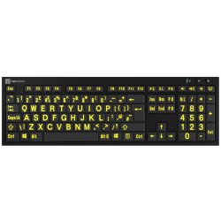 Logic Keyboard XLPrint NERO PC Yellow on Black UK