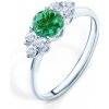 Prsteny Savicky zásnubní prsten Fairytale bílé zlato smaragd bílé safíry PI B FAIR105