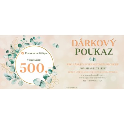 Pomáháme žít lépe Dárková poukázka - hodnota 500 CZK – Hledejceny.cz