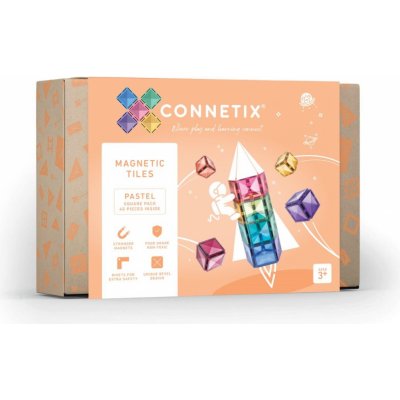 Connetix Tiles 40ks Čtverce Pastel