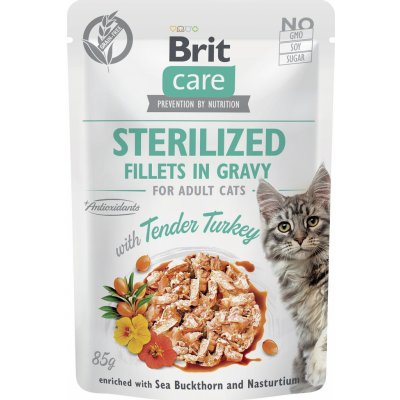 Brit Care Cat Fillets in Gravy Steril. Tend.Turkey 85 g – Zboží Mobilmania