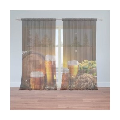 Sablio Záclony Sklenice s pivem: 2ks 150x250cm – Hledejceny.cz