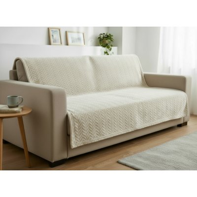 Mybesthome Přehoz na sedačku - pohovku - deka SOFIA 220x200 cm béžová – Sleviste.cz