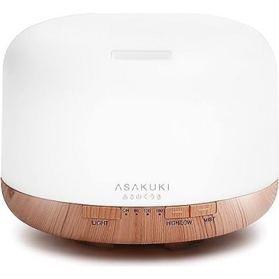 Asakuki Aroma difuzér světlé dřevo 500 ml s dálkovým ovladačem – Hledejceny.cz