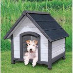 Natura bouda pro psa se sedlovou střechou S-M 71 x 77 x 76 cm šedá – Sleviste.cz