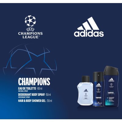 Adidas UEFA VIII, toaletní voda 100 ml vonný deodorant 150 ml sprchový gel 250 ml – Zboží Mobilmania
