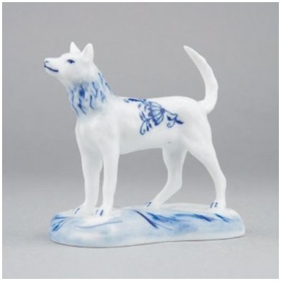 Cibulák Pes na podstavci 4,5 x 8,0 x 8,0 cm 0,06kg Originál Český porcelán Dubí – Hledejceny.cz