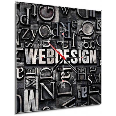 Obraz s hodinami 1D - 50 x 50 cm - webdesign webový design – Hledejceny.cz