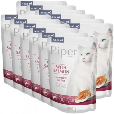 Piper Cat Adult s lososem 12 x 100 g – Zbozi.Blesk.cz