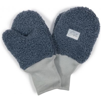 Esito Zimní palcové rukavice Teddy fleece double Denim blue modrá – Zboží Dáma