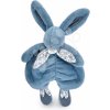 Hračka pro nejmenší Doudou et Compagnie plyšový zajačik na maznanie Bunny Comforter Blue v darčekovom balení modrý 29 cm DC4147