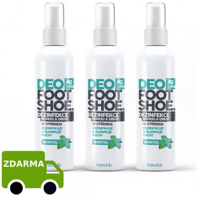 Nanolab DEO FOOT SHOE Mentol osvěžující sprej do bot i na nohy se stříbrem 180 ml