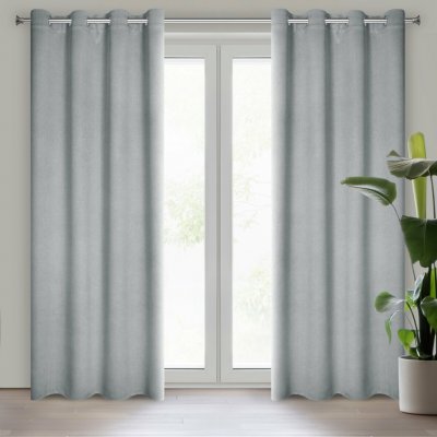 EUROFIRANY ZATEMŇOVACÍ ZÁVĚS NA KROUŽCÍCH CARLO 135X250 CM ŠEDÁ – Hledejceny.cz