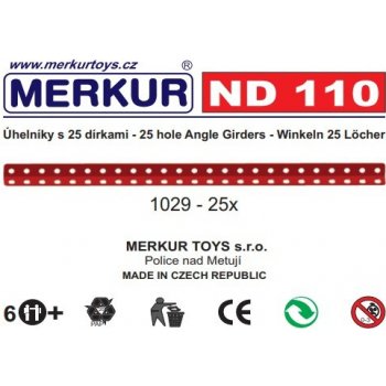 Merkur ND 110 Úhelníky 25 dírek 25ks