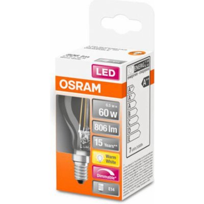 Osram LED žárovka kapka E14 6,5W Superstar 827 – Zboží Mobilmania