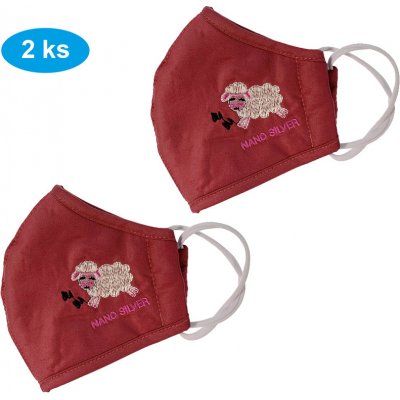 Respinano Nano rouška s aktivním stříbrem dětská tmavě růžová 4 2 ks – Zboží Dáma