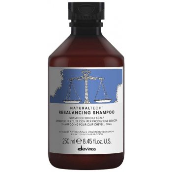 Davines NATURALTECH Rebalancing šampon pro pokožku s nadměrnou tvorbou mazu 250 ml