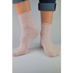 Noviti SB022 Lurex netlakové dámské ponožky růžová pudrový