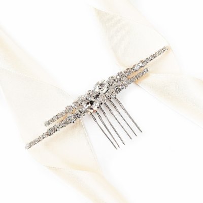 Minimalistický stříbrný hřeben pro jednoduchý svatební účes – Zboží Mobilmania