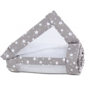 Babybay Nest mesh piqué Maxi boxová pružina a Comfort taupe hvězdy bílé